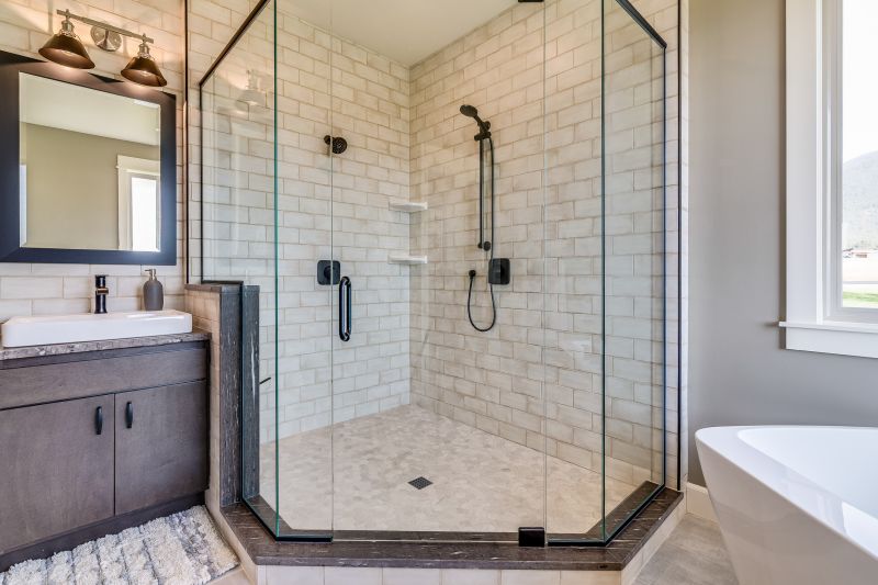 Open Concept Walk-in Shower with Frameless Glass