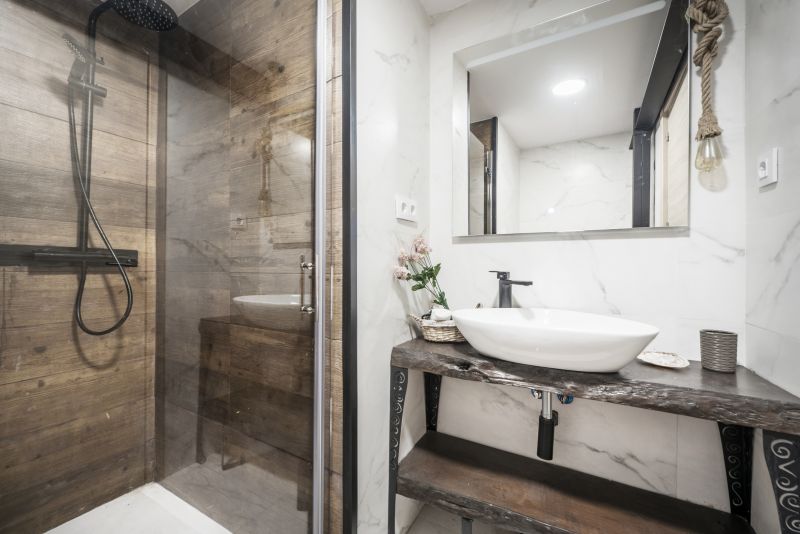 Black Matte Fixtures in a Modern Shower